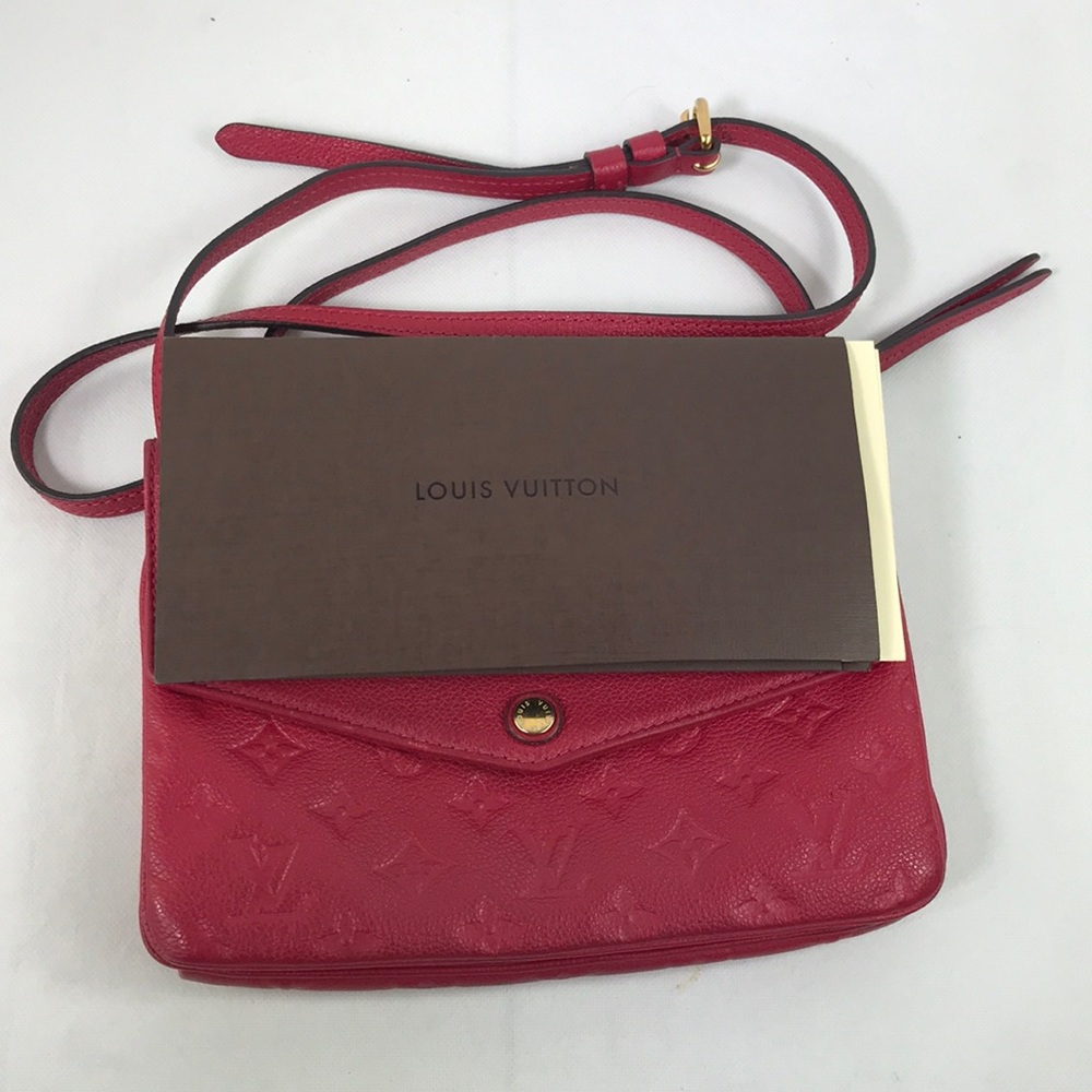 💕 RARE 💕 LOUIS VUITTON LEATHER PINK CROSSBODY TWICE - Picture 2 of 16